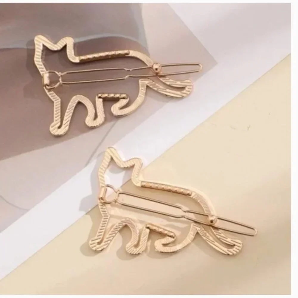 ⭐️❤️FREE Cat Animal Kitten Hipster Chic Artsy Pop Art Hair Boho Barrette Clips